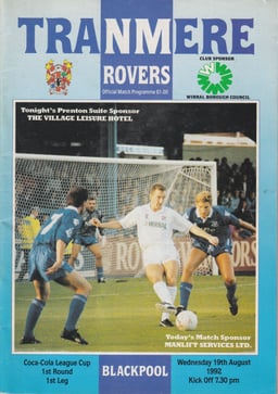 Tranmere Rovers v Blackpool Match Programme 1992-08-19